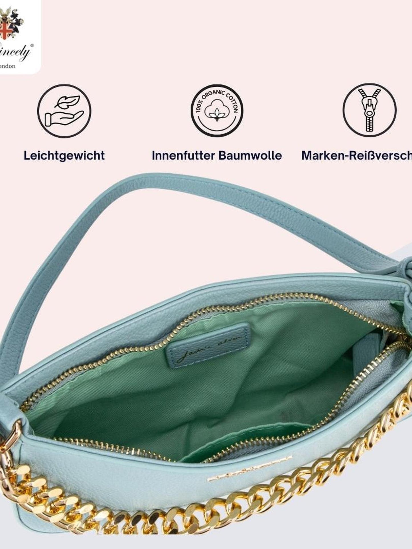 Schultertasche "Jackie Alice" aqua