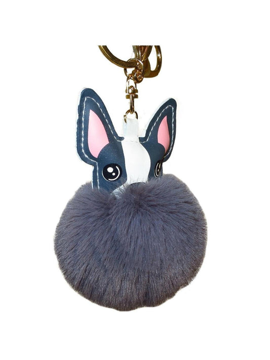 Kunstpelz Kugel - Hund "Rocky" grau