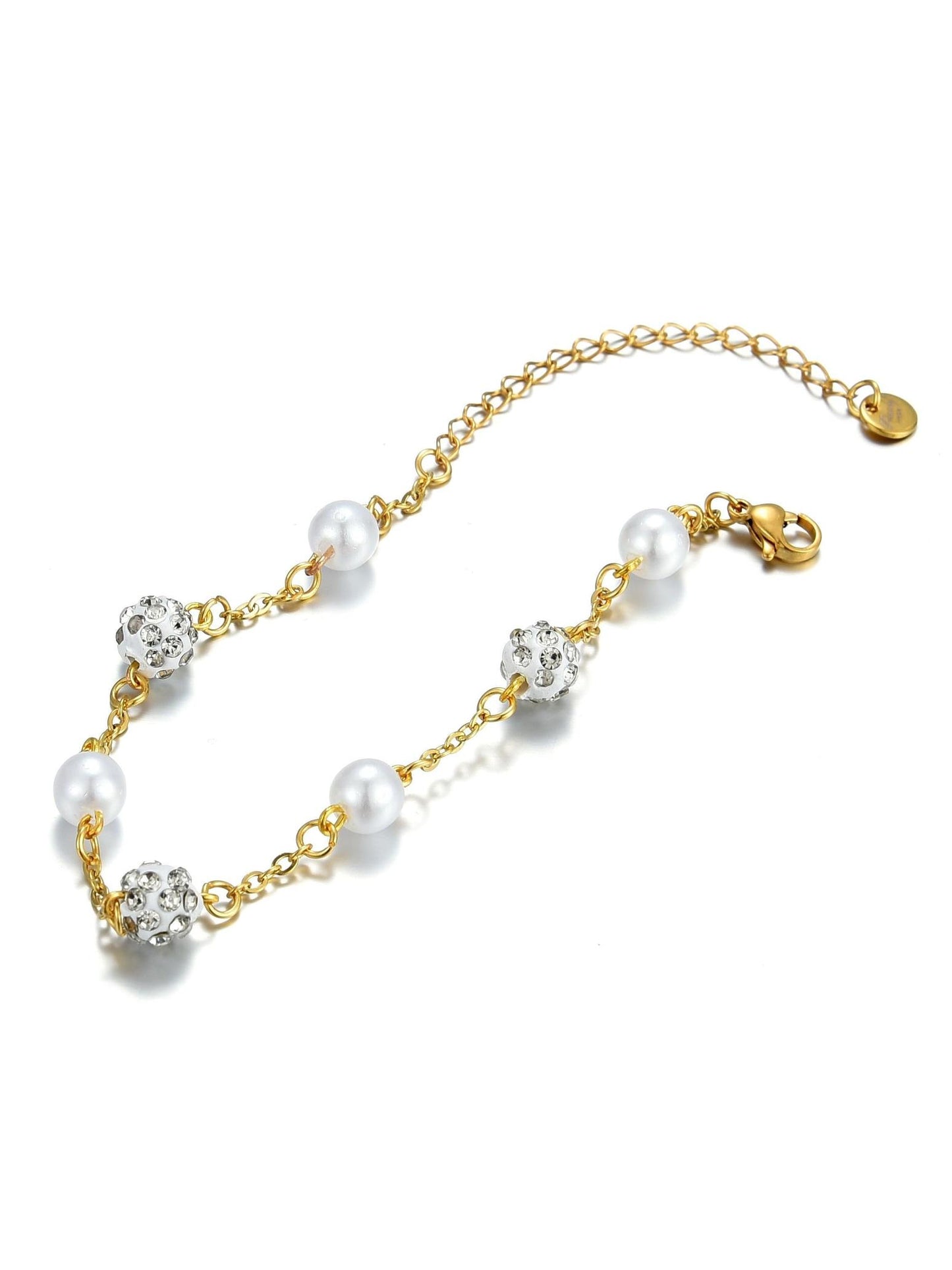 Armband CRYSTAL-PEARL gold