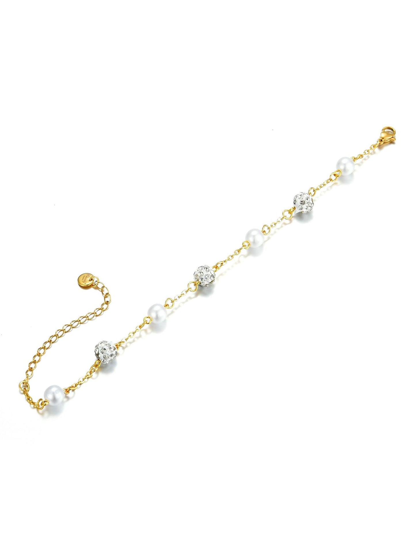 Armband CRYSTAL-PEARL gold