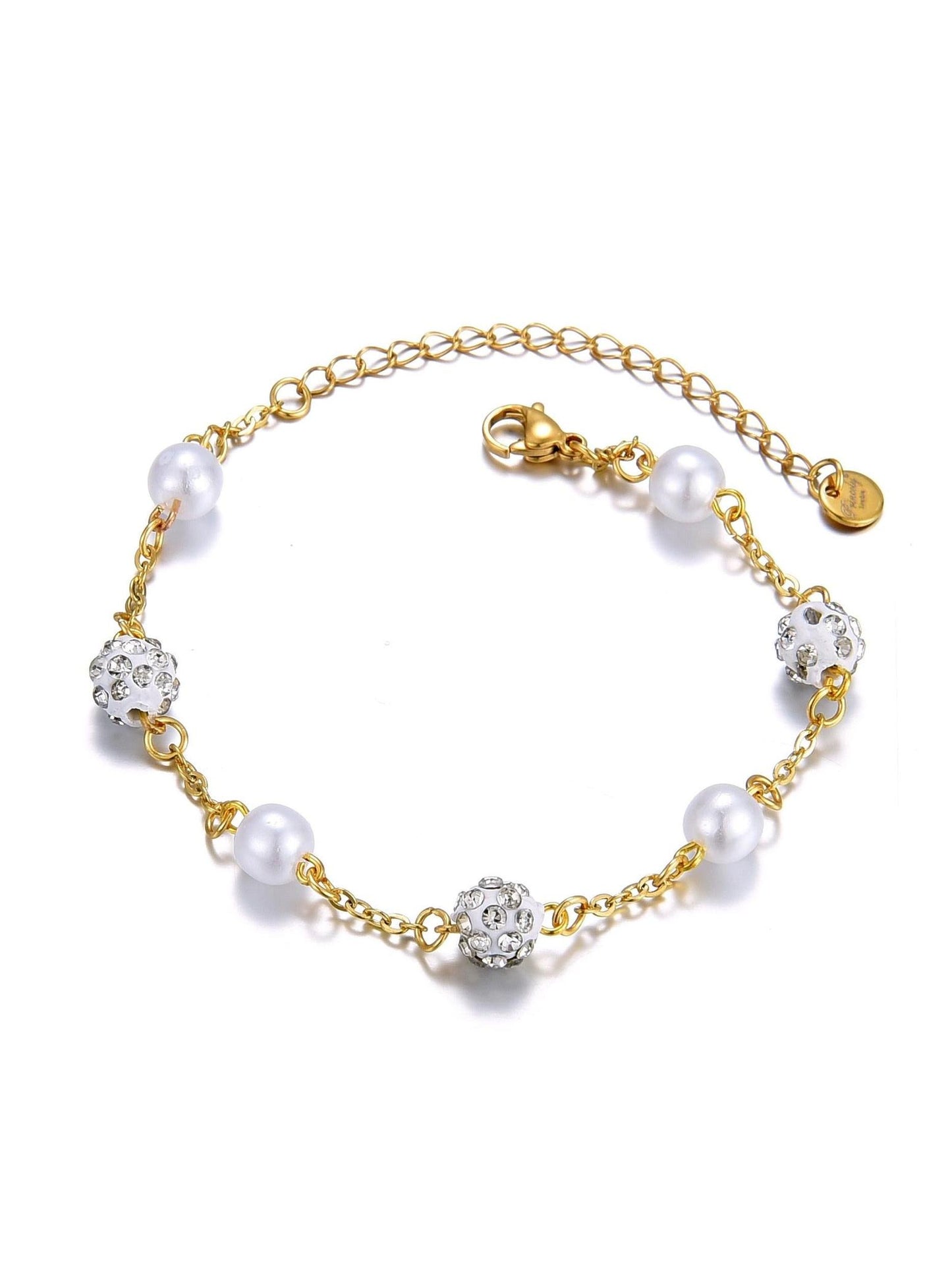 Armband CRYSTAL-PEARL gold