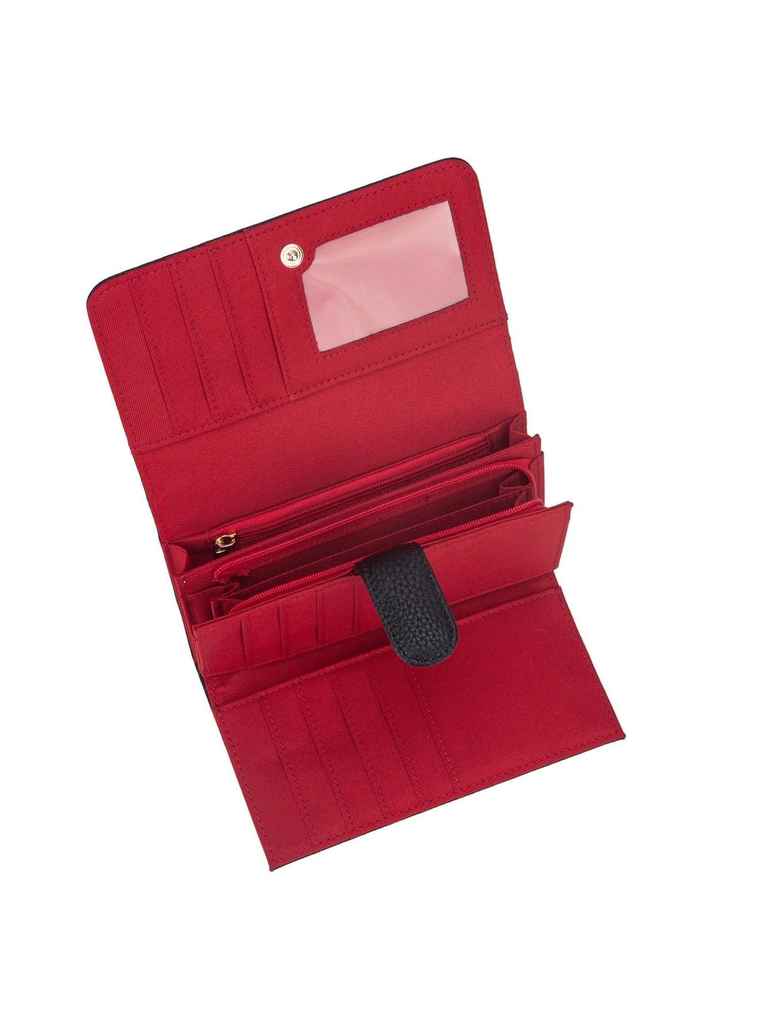 Geldbörse "Lea" schwarz - Innenfutter rot