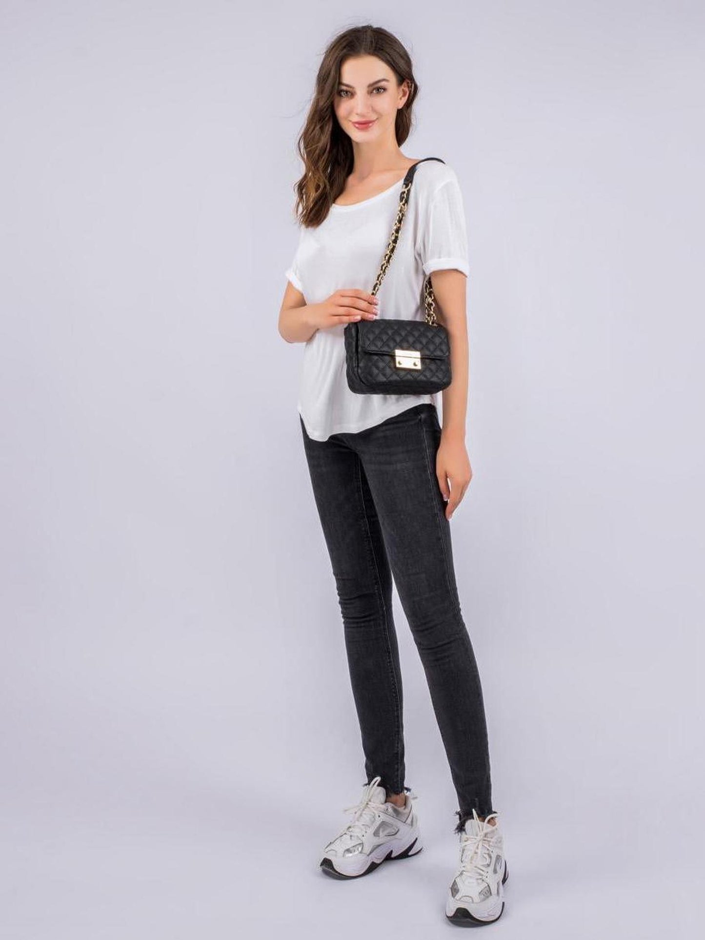 Schultertasche "Jacky" Schwarz