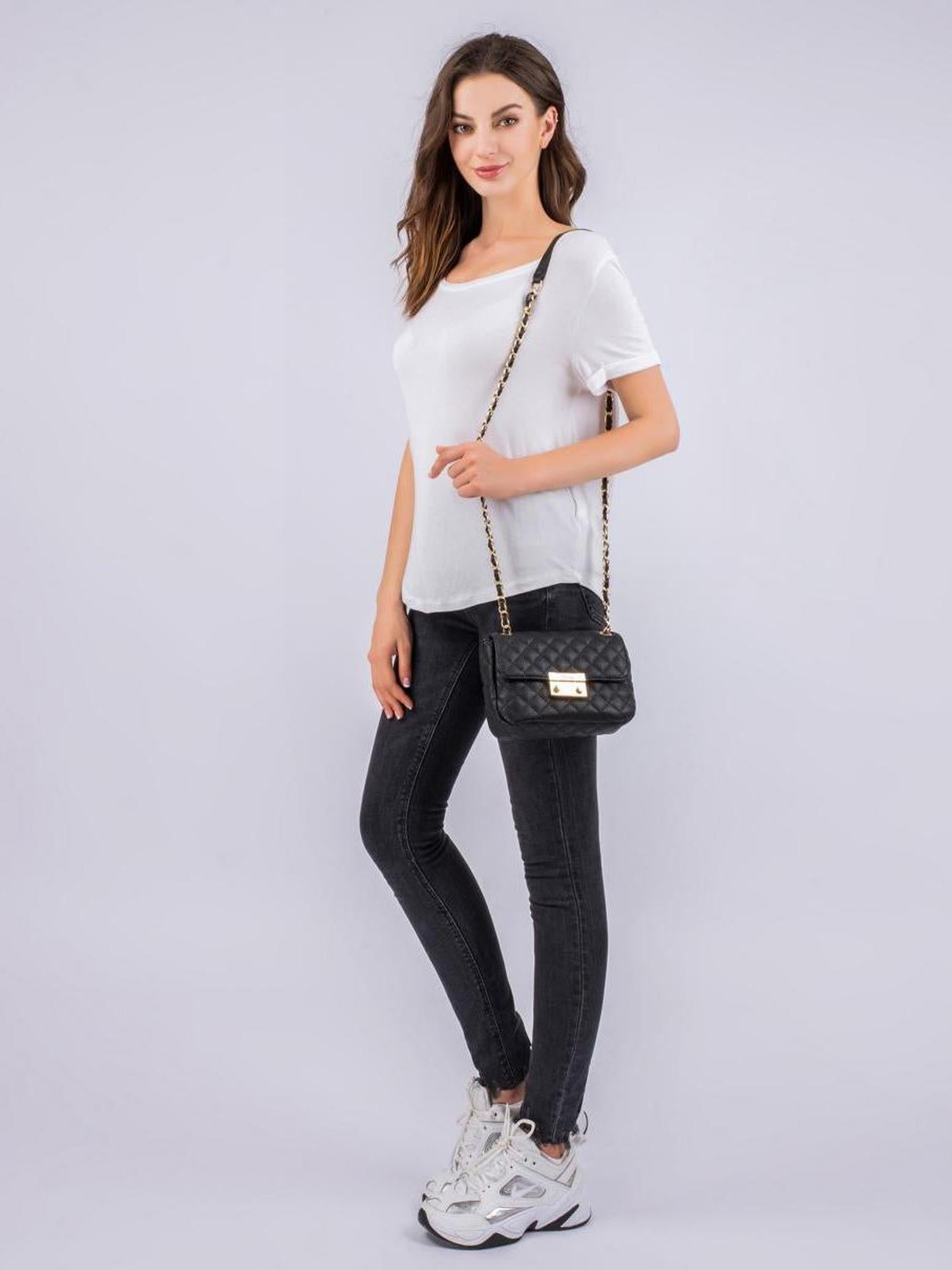 Schultertasche "Jacky" Schwarz