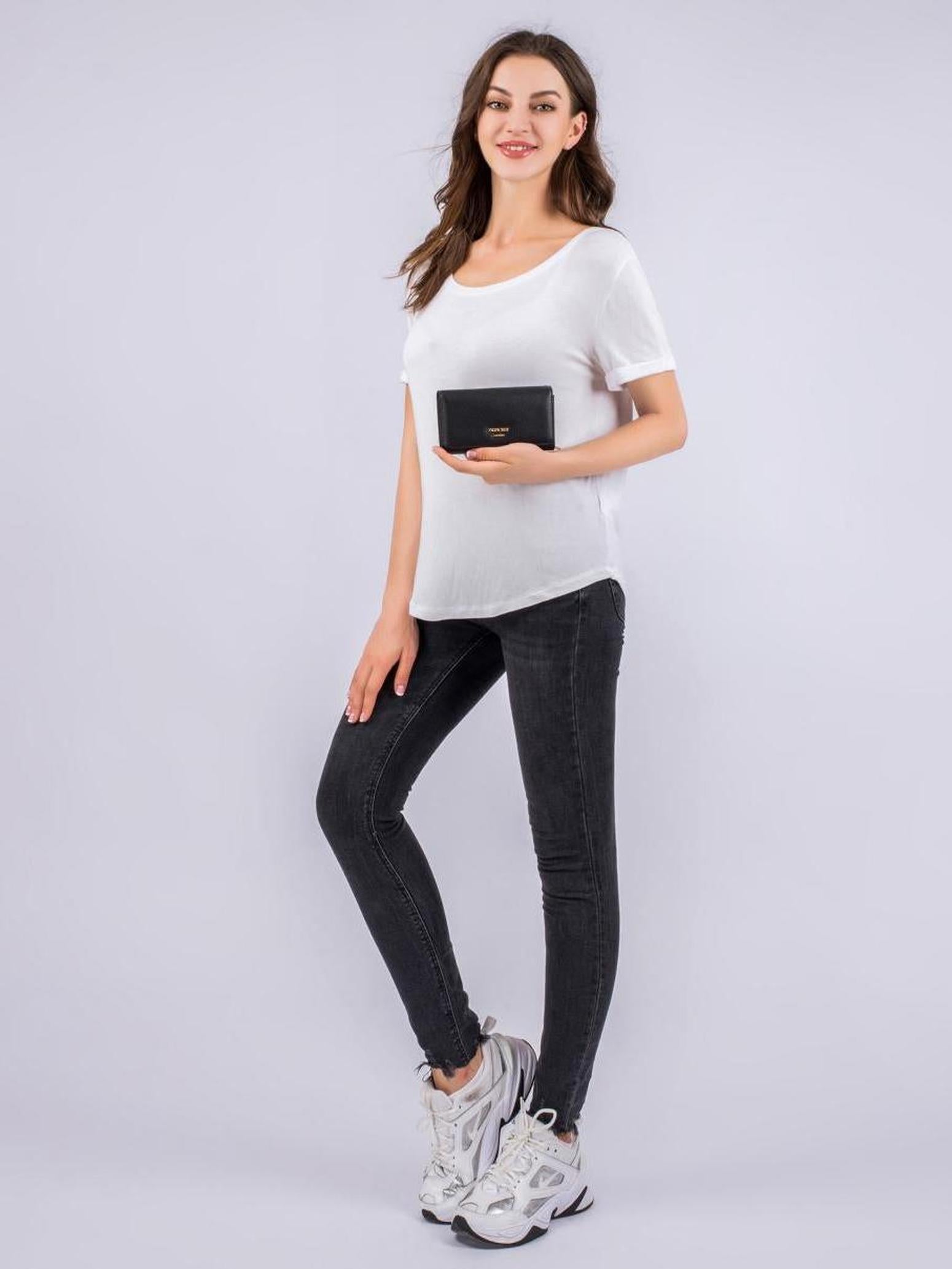 Geldbörse "Lea" schwarz - Innenfutter rot