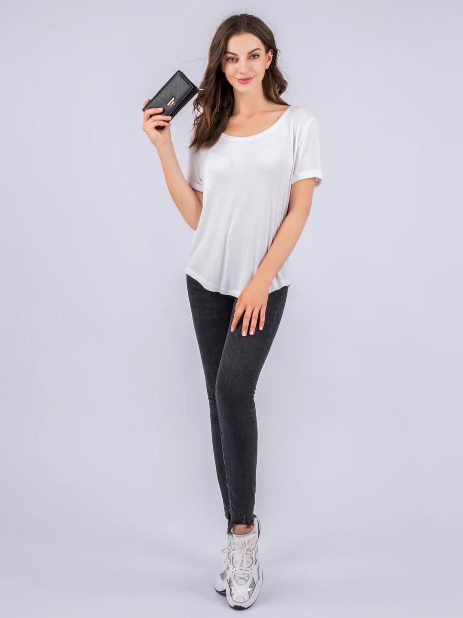 Geldbörse "Lea" schwarz - Innenfutter rot