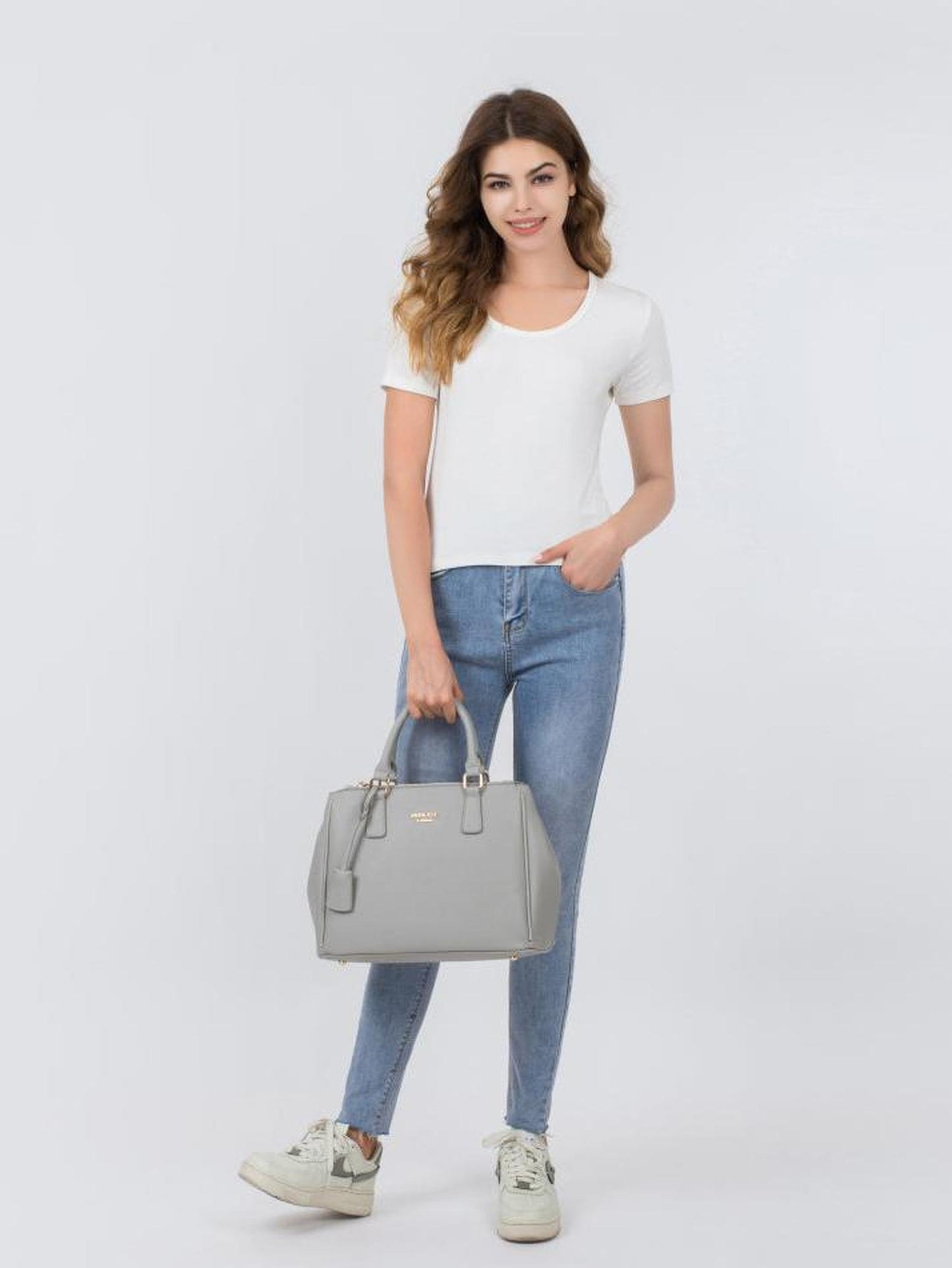 Handtasche "Victoria" Kreidegrau