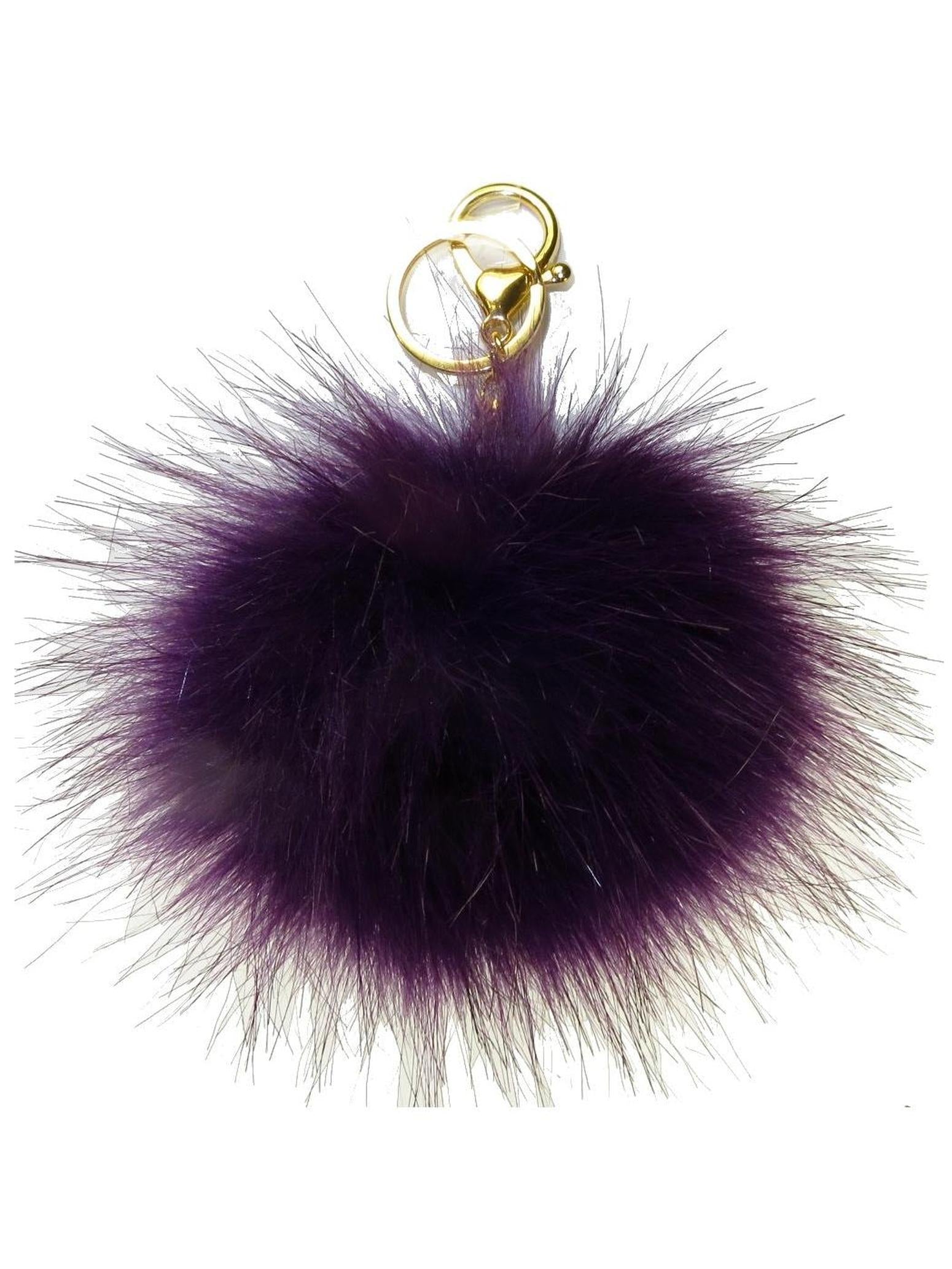 Kunstpelz Kugel - "Foxy XXL" aubergine