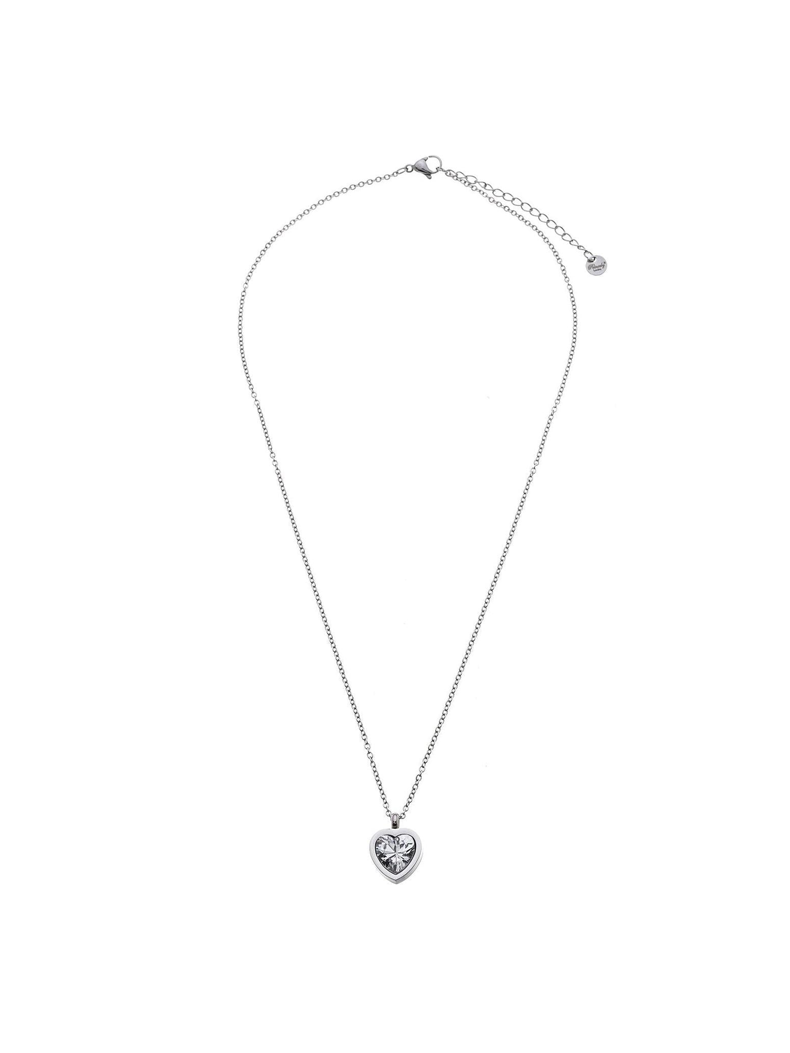 Halskette CRYSTAL HEART silber