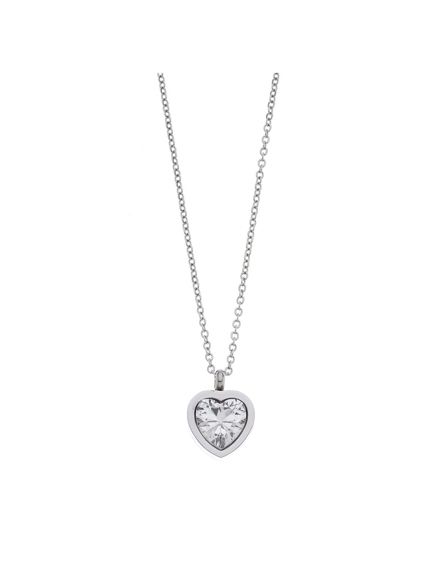 Halskette CRYSTAL HEART silber