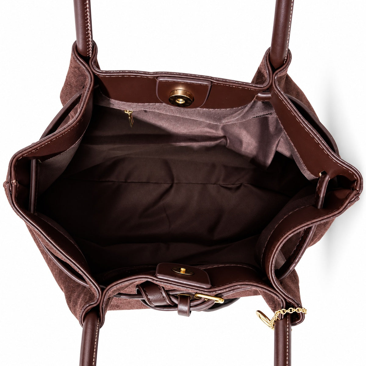 GINA – Elegante Handtasche in weicher Nubuk-Optik in coffee