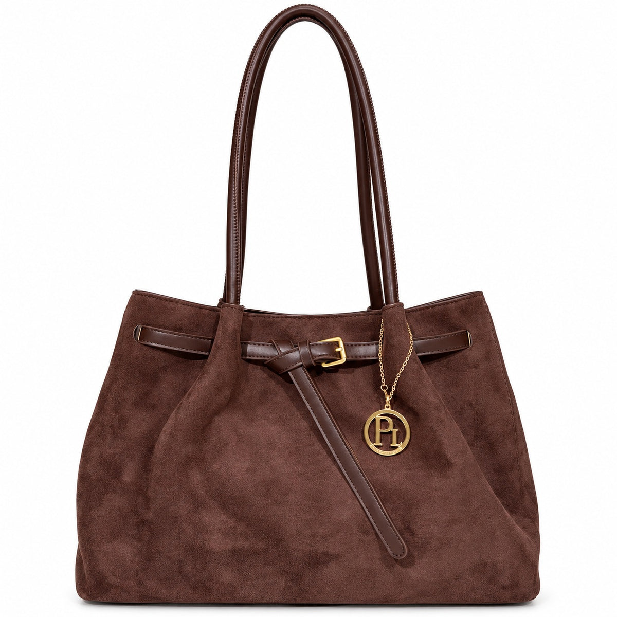 GINA – Elegante Handtasche in weicher Nubuk-Optik in coffee