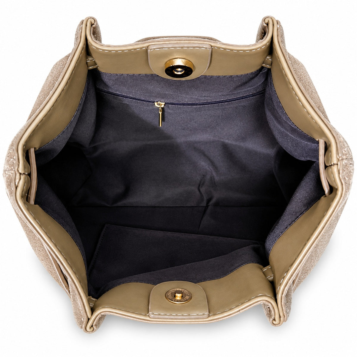 GINA – Elegante Handtasche in weicher Nubuk-Optik in khaki