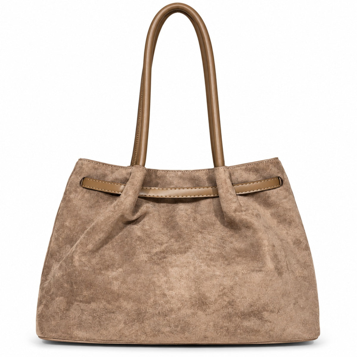 GINA – Elegante Handtasche in weicher Nubuk-Optik in khaki