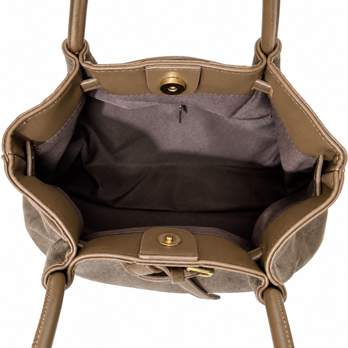 GINA – Elegant Handbag in Soft Nubuck Look in olive
