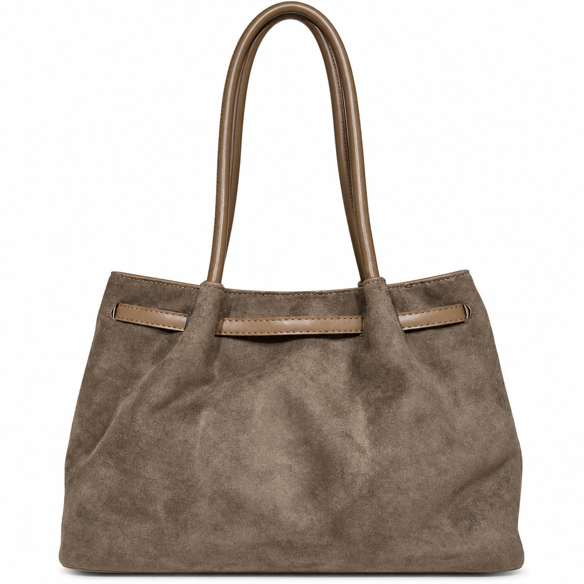 GINA – Elegant Handbag in Soft Nubuck Look in olive
