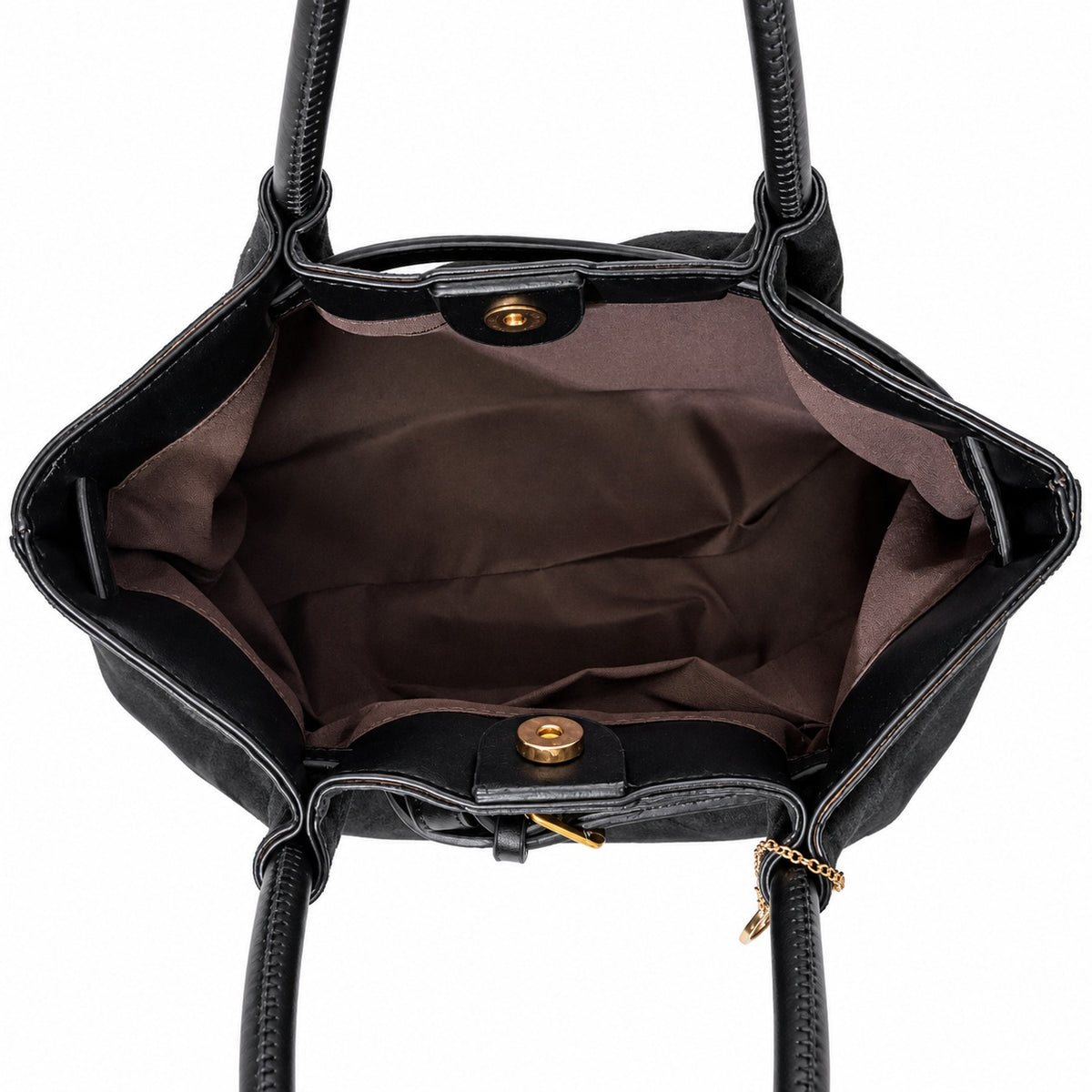GINA – Elegante Handtasche in weicher Nubuk-Optik in schwarz