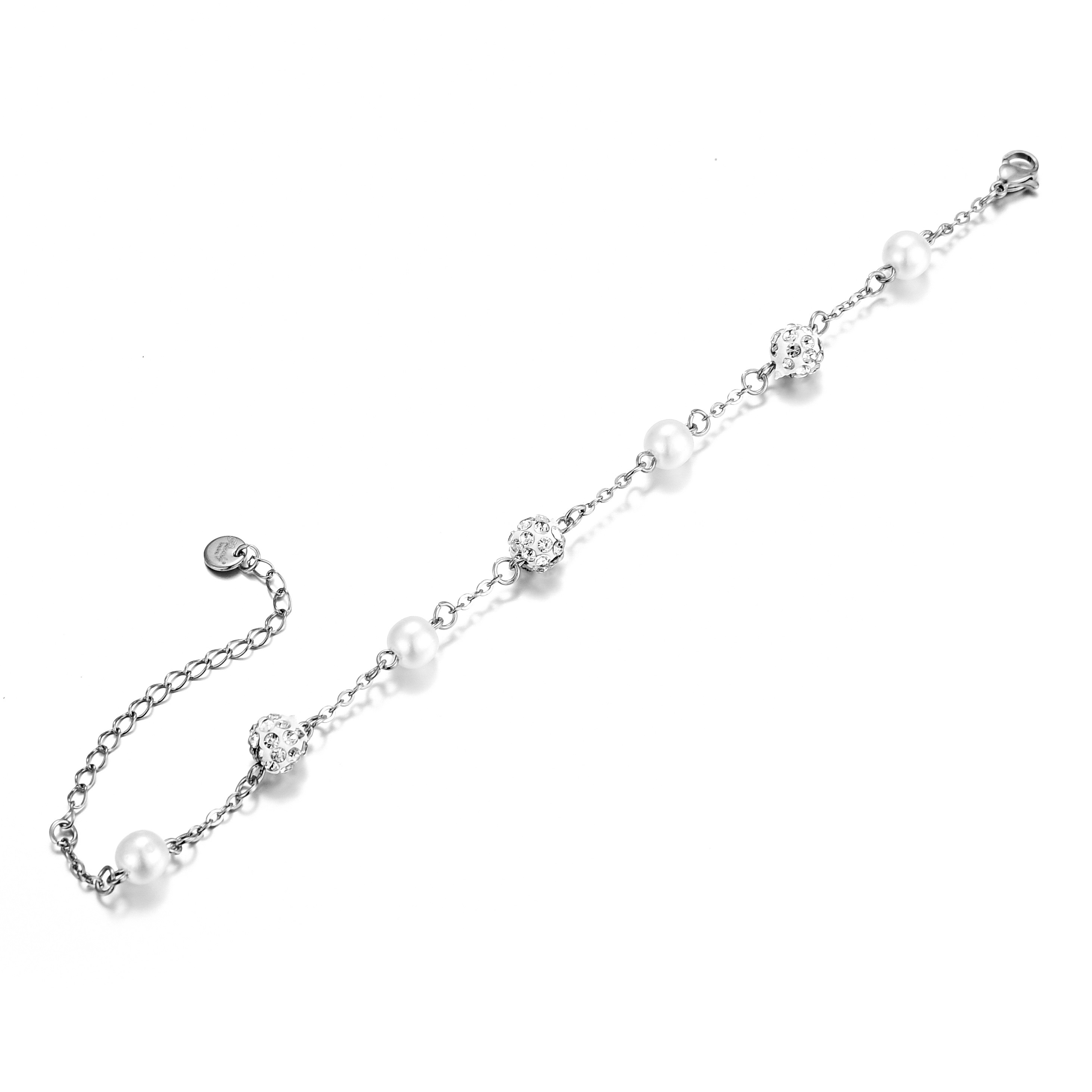 Armband CRYSTAL-PEARL silber