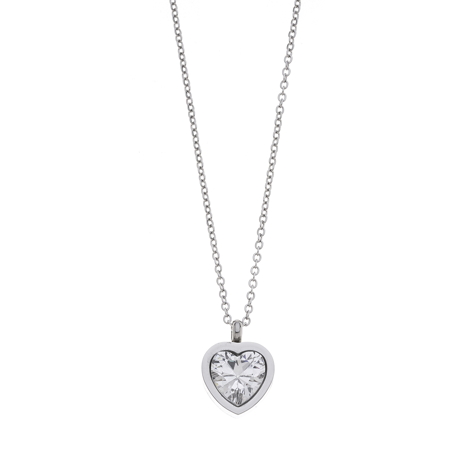 Halskette CRYSTAL HEART silber